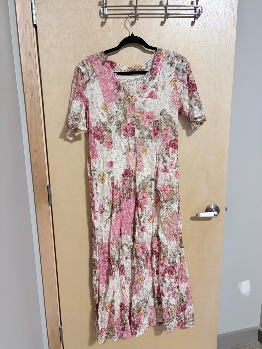 Nostalgia Pink and Cream Floral Maxi Dress